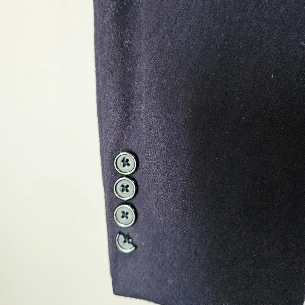 Oscar DeLaRenta 40R navy wool cashmere blazer jacket